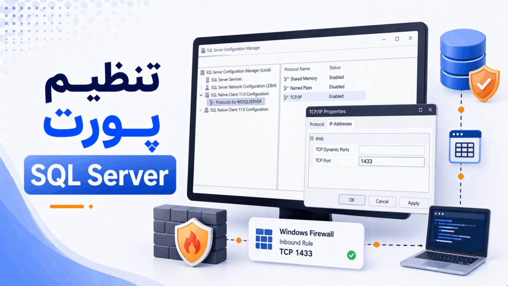 آموزش تنظیم پورت ثابت TCP برای SQL Server