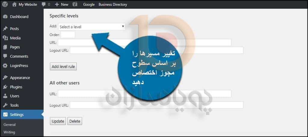 تنظیمات بخش Permission Levels