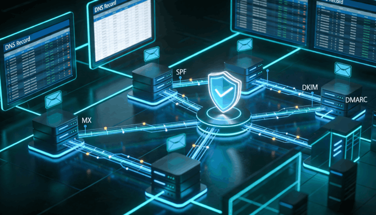 نقش DNS در ایمیل؛ راهنمای کامل MX، SPF، DKIM، DMARC و تحویل بهتر ایمیل